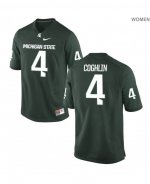 Women's Michigan State Spartans NCAA #4 Matt Coghlin Green Authentic Nike Stitched College Football Jersey FA32J56EE